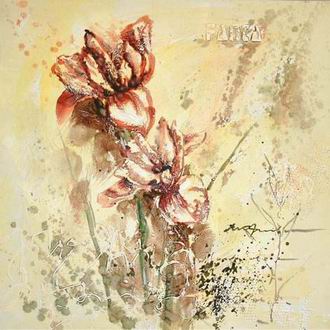 Textured Flowers oil painting